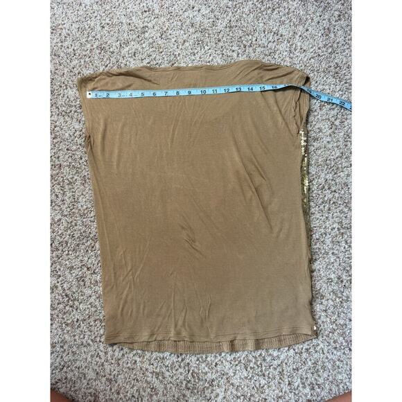 MICHAEL KORS GOLD Sequin Sparkly T-shirt, Soft & supple, women's Small - Picture 8 of 8